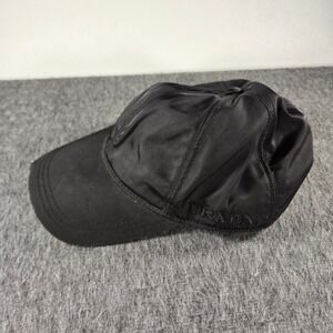 Prada Milano Black‎ Nylon Baseball Cap Hat Adjustable Italy Luxury Designer
